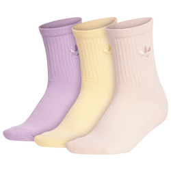 Adult - adidas Trefoil 3 Pack Crew Socks - Orange/Yellow/Purple