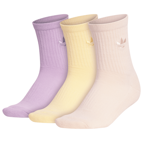 

adidas Originals adidas Originals Trefoil 3 Pack Crew Socks - Adult Orange/Yellow/Purple Size M