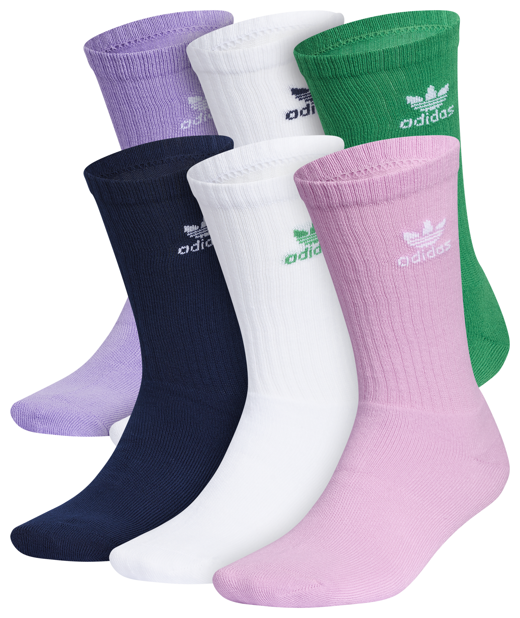 adidas Originals Trefoil 6 Pack Crew Socks Foot Locker