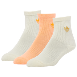 Women's - adidas Originals 3 Pack Off The Grid Crew Socks - Orange/Gold/Cream