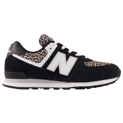 

Girls New Balance New Balance 574 Leopard - Girls' Grade School Running Shoe Black/Beige/Tan Size 06.5