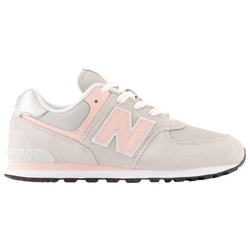 Boys' Grade School - New Balance 574 Core - Gray/Pink