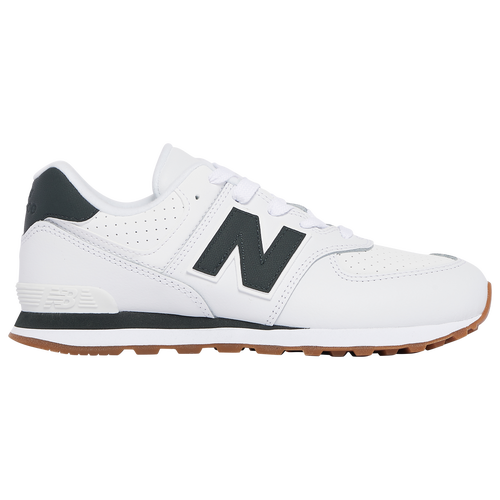 

Boys New Balance New Balance 574 - Boys' Grade School Running Shoe White/Grey Size 04.5