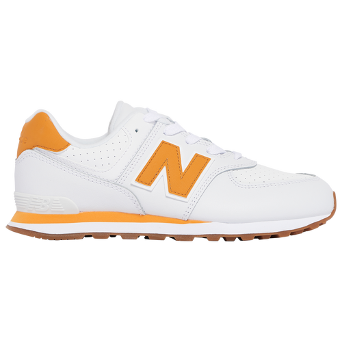 

New Balance Boys New Balance 574 - Boys' Grade School Running Shoes White/Orange Size 4.0