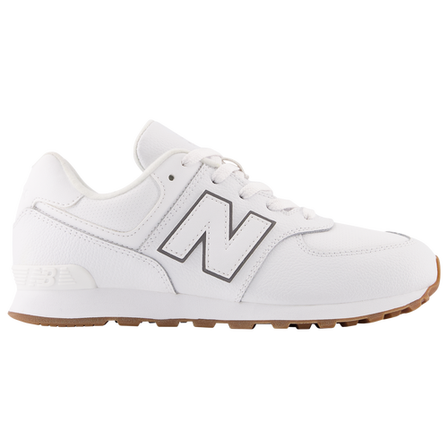 

New Balance Boys New Balance 574 Classic - Boys' Grade School Shoes White/White/Gum Size 04.0