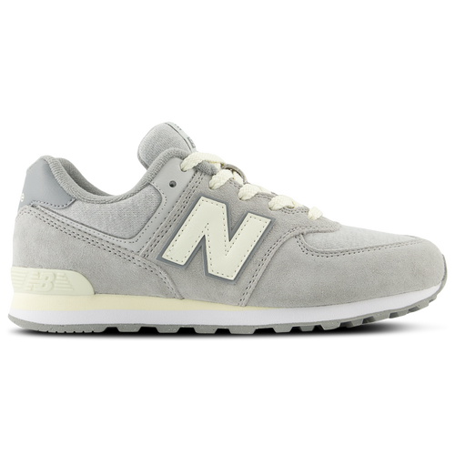 Girls' Grade School - New Balance 574 - White/Grey