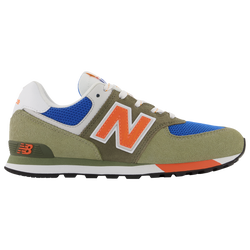Boys' Grade School - New Balance 574 - Green/Orange