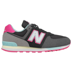 Girls' Grade School - New Balance 574 - Black/Pink/Multi