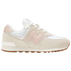 Girls' Grade School - New Balance 574 - Beige/Pink