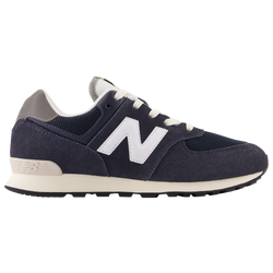 Girls' Grade School - New Balance 574 - Navy/White