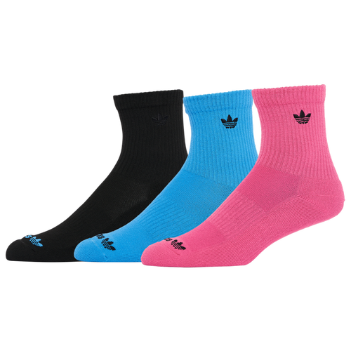 Adidas Originals Mens Adidas Meta 3-pack Crew Sock In Pink/black/blue
