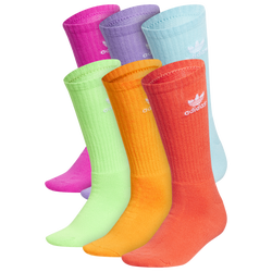 Men's - adidas Originals Brights 6 Pack Large Crew Socks - Bright Red/Light Aqua/Fuchsia