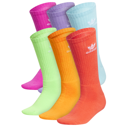 MENS - adidas Originals Brights 6 Pack Large Crew Socks - Bright Red/Light Aqua Fuchsia