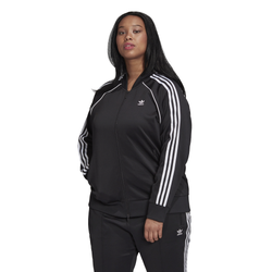 Women's - adidas Originals Plus Size Superstar Track Top - Black/White