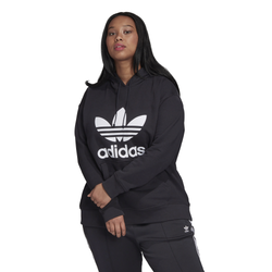 Women's - adidas Originals Plus Size Trefoil Hoodie - Black/White