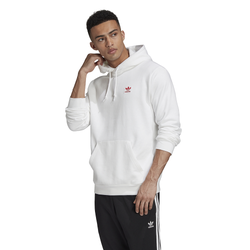 Men's - adidas Originals Essential Hoodie - White/Scarlet