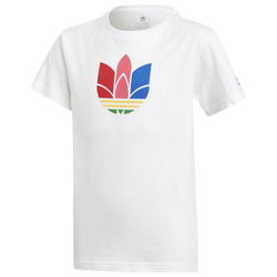 Boys' Grade School - adidas 3D Trefoil Tee - White/Multi