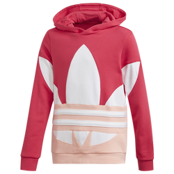 Girls' Grade School - adidas Originals Big Trefoil Hoodie - Power Pink/Haze Coral/White