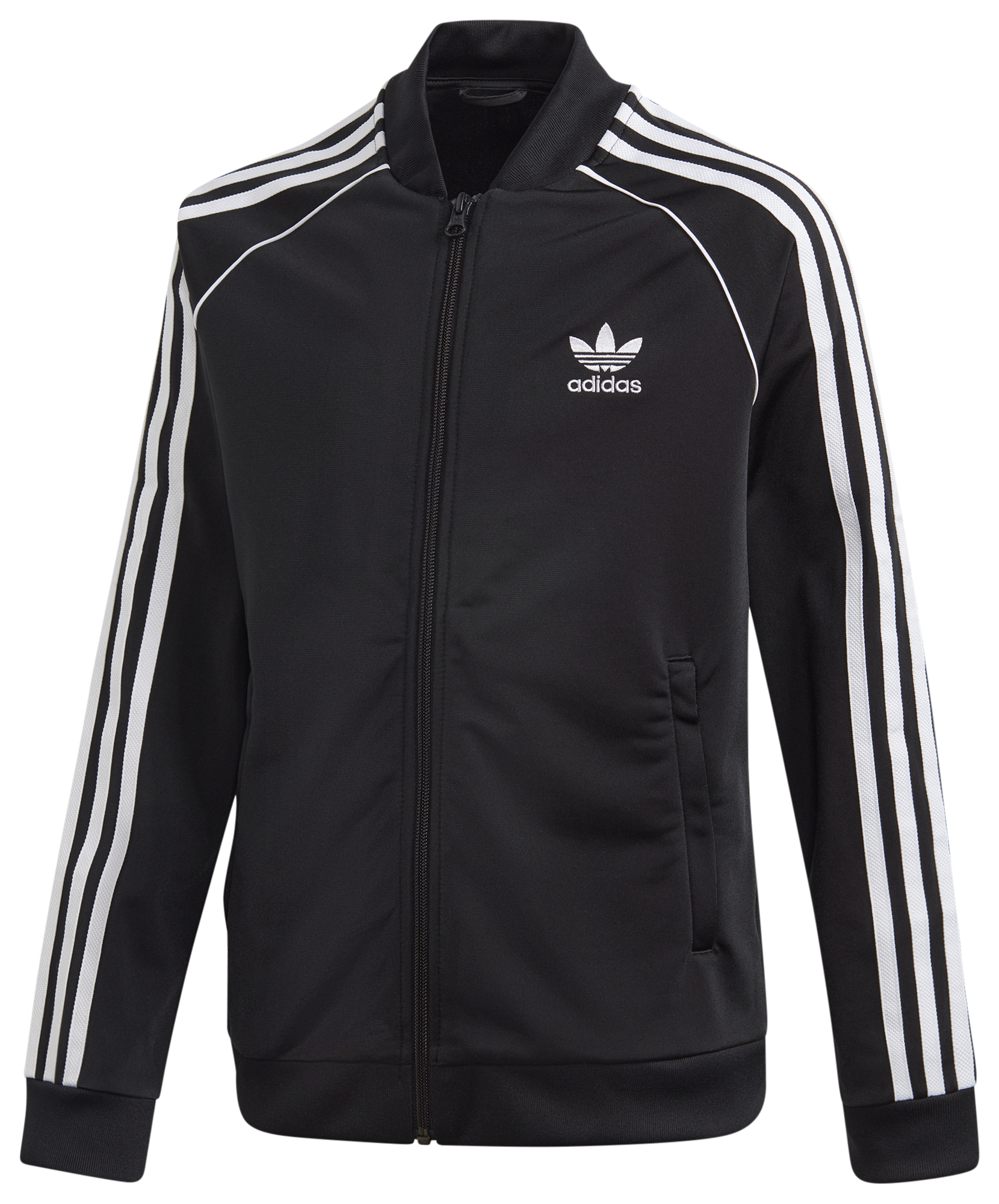 adidas superstar tt track jacket in black light scarlet