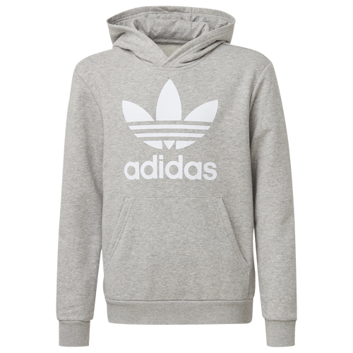 

adidas Originals Boys adidas Originals Adicolor Trefoil Hoodie - Boys' Grade School Black/Medium Grey Heather Size XL