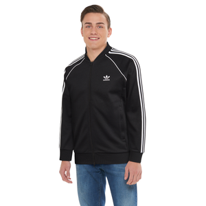 adidas Originals Superstar Tricot Track Jacket, Grey/Black/White