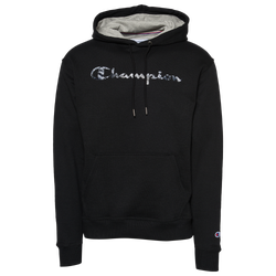 Men's - Champion Powerblend Ripple Script Hoodie - Black