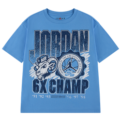 Boys' Grade School - Jordan AJ11 UNC Retro Goat Short Sleeve T-Shirt - Blue/Blue
