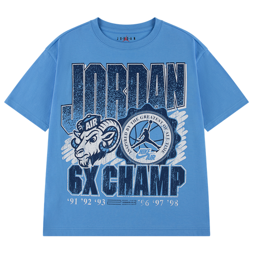 BOYS - Jordan AJ11 UNC Retro Goat Short Sleeve T-Shirt - Blue