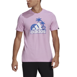 Mens - adidas Vacation Sunset T-Shirt - Purple/White