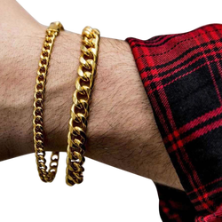 Men's - GLD 7" 5MM 18K Miami Cuban Bracelet - Gold