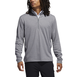 Men's - adidas 3-Stripe Golf 1/4 Zip - Gray