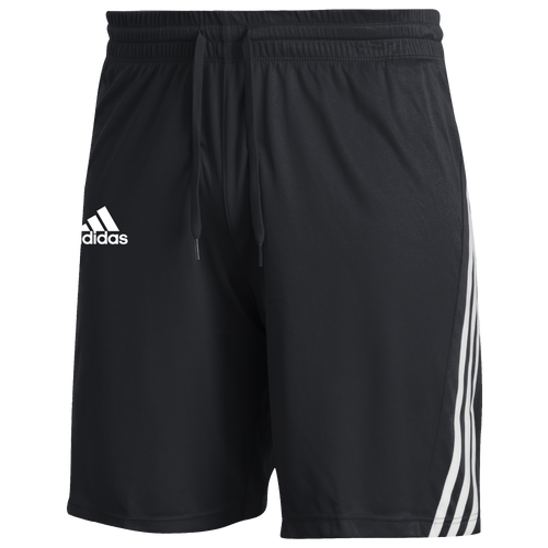 

adidas Mens adidas Team 3 Stripe Knit Shorts - Mens Black/White Size L