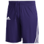 adidas Team 3 Stripe Knit Shorts - Men's Team College Purple/White