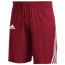 adidas Team 3 Stripe Knit Shorts - Men's Team Power Red/White