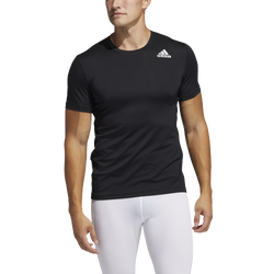 Men's - adidas Techfit Fitted Short Sleeve Football T-Shirt - Black