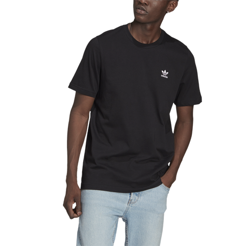 Adidas Originals In Cotton-jersey Black/white Essentials Logo-embroidered T-shirt | ModeSens Adicolor