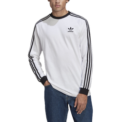 Men's - adidas Originals 3 Stripe Longsleeve T-Shirt - White
