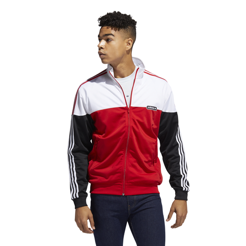 Red black clearance white adidas jacket