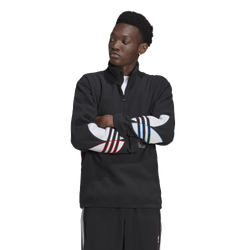 Men's - adidas Originals Tricolor Polar Fleece 1/2 Zip - Black/White/Blue