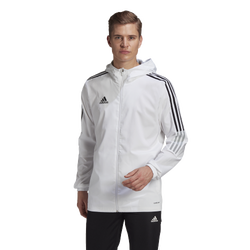 Men's - adidas Tiro 21 Fullzip Hoodie - White/Black