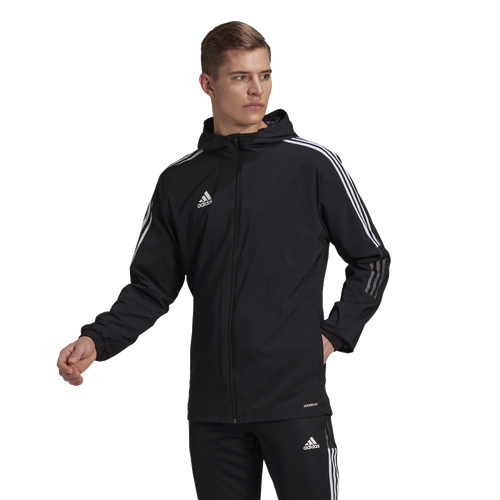 

adidas Mens adidas Tiro 21 Full-Zip Hoodie - Mens Black/White Size S