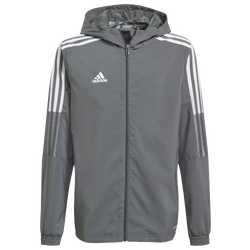 Boys' Grade School - adidas Tiro 21 Full Zip Hoodie - Team Grey Four