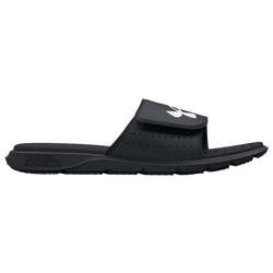 Boys' Grade School - Under Armour Ignite VII Slides - Black/Black/White