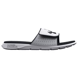 Boys' Grade School - Under Armour Ignite VII Slides - White/Black/White