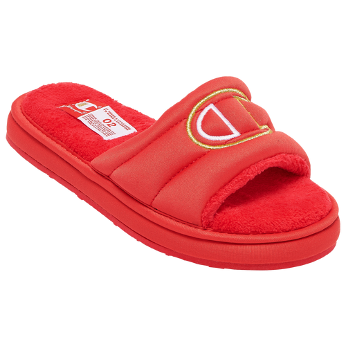 

Girls Preschool Champion Champion Plush Slides - Girls' Preschool Shoe Scarlet/White/Gold Size 01.0