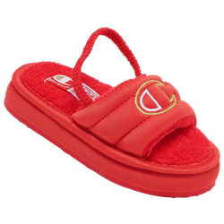 Girls' Toddler - Champion Plush Slides - Scarlet/White/Gold