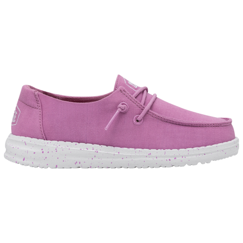 

Girls HEYDUDE HEYDUDE Wendy Slub Canvas - Girls' Grade School Shoe Violet/White Size 05.0