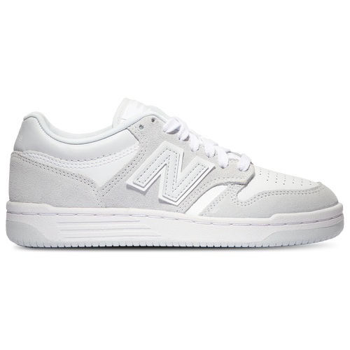 

Girls New Balance New Balance 480 - Girls' Grade School Basketball Shoe White/Grey Size 03.5