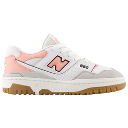 Girls' Grade School - New Balance 550  - White/Pink