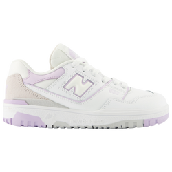 Boys' Grade School - New Balance 550 - White/Purple